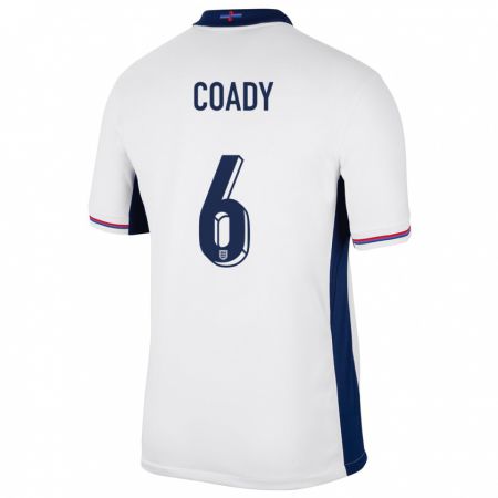 Kandiny Kinderen Engeland Conor Coady #6 Wit Thuisshirt Thuistenue 24-26 T-Shirt