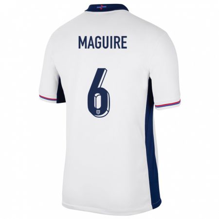 Kandiny Kinderen Engeland Harry Maguire #6 Wit Thuisshirt Thuistenue 24-26 T-Shirt België