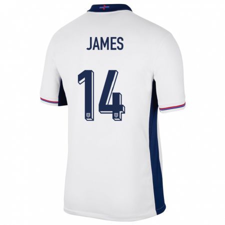 Kandiny Kinderen Engeland Reece James #14 Wit Thuisshirt Thuistenue 24-26 T-Shirt België