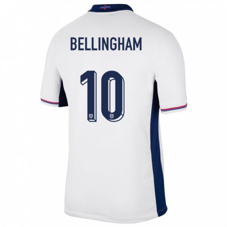 Kandiny Kinderen Engeland Jude Bellingham #10 Wit Thuisshirt Thuistenue 24-26 T-Shirt België