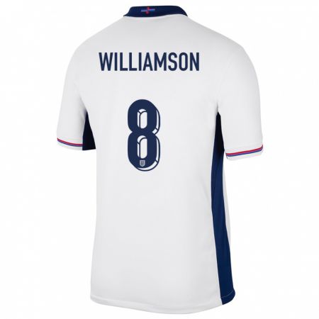 Kandiny Kinder England Leah Williamson #8 Weiß Heimtrikot Trikot 24-26 T-Shirt Österreich