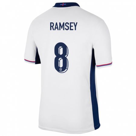 Kandiny Kinderen Engeland Jacob Ramsey #8 Wit Thuisshirt Thuistenue 24-26 T-Shirt