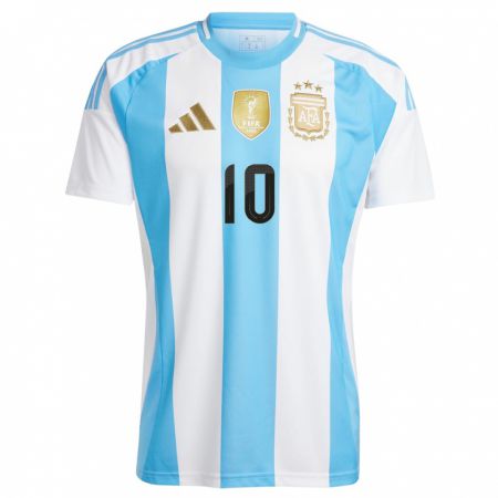 Kandiny Niño Camiseta Argentina Tiago Geralnik #10 Blanco Azul 1ª Equipación 24-26 La Camisa