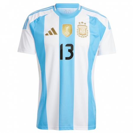 Kandiny Niño Camiseta Argentina Nehuen Perez #13 Blanco Azul 1ª Equipación 24-26 La Camisa