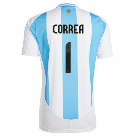 Kandiny Kinder Argentinien Vanina Correa #1 Weiß Blau Heimtrikot Trikot 24-26 T-Shirt Österreich