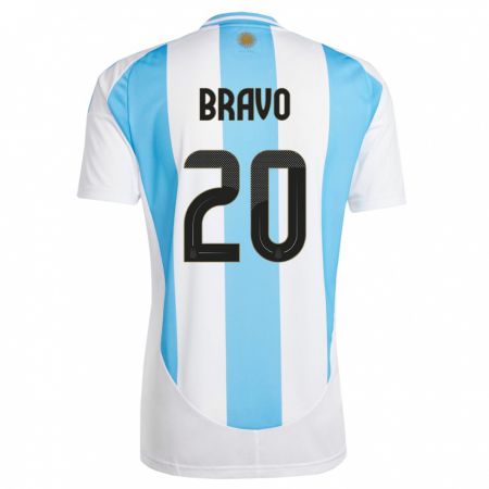 Kandiny Kinderen Argentinië Ruth Bravo #20 Wit Blauw Thuisshirt Thuistenue 24-26 T-Shirt