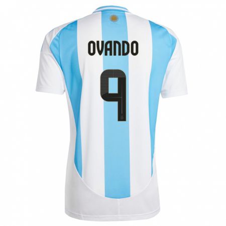 Kandiny Bambino Maglia Argentina Lautaro Ovando #9 Bianco Blu Kit Gara Home 24-26 Maglietta