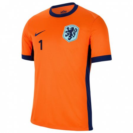 Kandiny Kinder Niederlande Sari Van Veenendaal #1 Orange Heimtrikot Trikot 24-26 T-Shirt Österreich