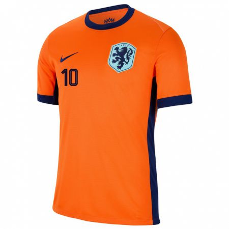 Kandiny Kinder Niederlande Lewis Schouten #10 Orange Heimtrikot Trikot 24-26 T-Shirt Österreich