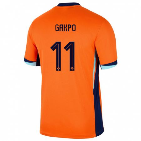 Kandiny Kinder Niederlande Cody Gakpo #11 Orange Heimtrikot Trikot 24-26 T-Shirt Österreich