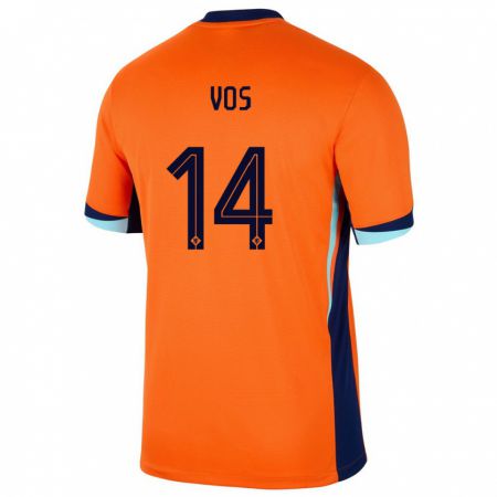 Kandiny Kinderen Nederland Silvano Vos #14 Oranje Thuisshirt Thuistenue 24-26 T-Shirt België