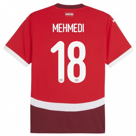 Kandiny Kinder Schweiz Admir Mehmedi #18 Rot Heimtrikot Trikot 24-26 T-Shirt Österreich