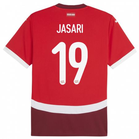 Kandiny Kinderen Zwitserland Ardon Jasari #19 Rood Thuisshirt Thuistenue 24-26 T-Shirt