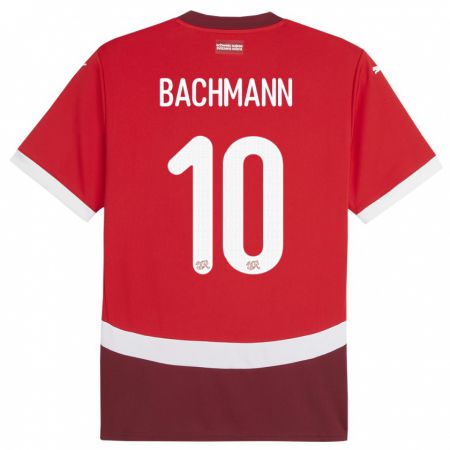 Kandiny Kinderen Zwitserland Ramona Bachmann #10 Rood Thuisshirt Thuistenue 24-26 T-Shirt België