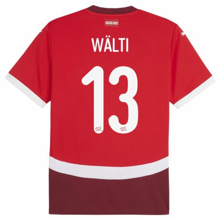 Kandiny Kinderen Zwitserland Lia Walti #13 Rood Thuisshirt Thuistenue 24-26 T-Shirt België