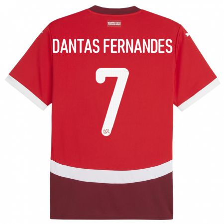 Kandiny Kinder Schweiz Ronaldo Dantas Fernandes #7 Rot Heimtrikot Trikot 24-26 T-Shirt Österreich