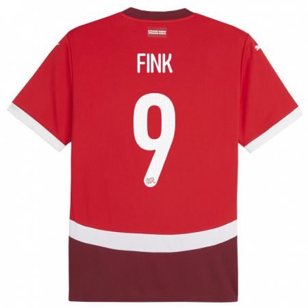 Kandiny Kinder Schweiz Bradley Fink #9 Rot Heimtrikot Trikot 24-26 T-Shirt Österreich