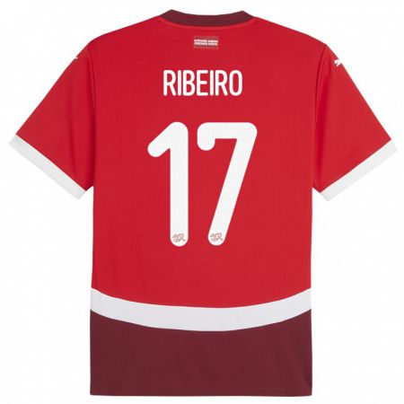 Kandiny Bambino Maglia Svizzera Joel Ribeiro #17 Rosso Kit Gara Home 24-26 Maglietta