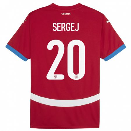 Kandiny Kinder Serbien Sergej Milinkovic-Savic #20 Rot Heimtrikot Trikot 24-26 T-Shirt Österreich