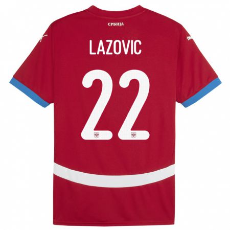 Kandiny Kinder Serbien Darko Lazovic #22 Rot Heimtrikot Trikot 24-26 T-Shirt Österreich