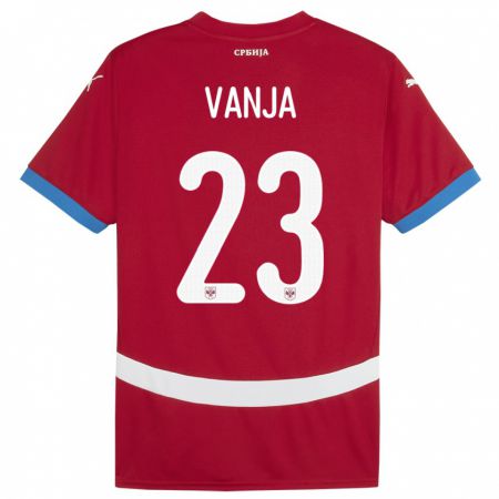 Kandiny Kinderen Servië Vanja Milinkovic-Savic #23 Rood Thuisshirt Thuistenue 24-26 T-Shirt België