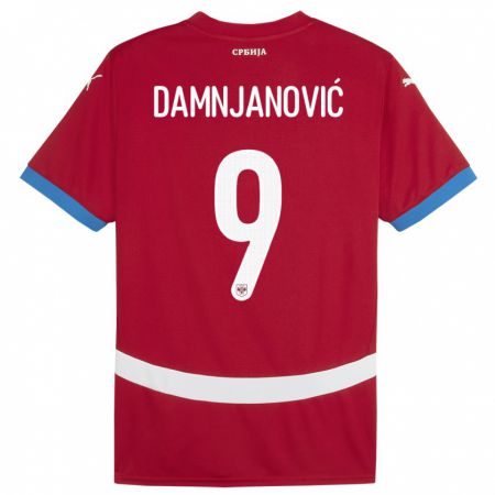 Kandiny Kinderen Servië Jovana Damnjanovic #9 Rood Thuisshirt Thuistenue 24-26 T-Shirt