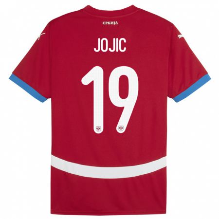 Kandiny Bambino Maglia Serbia Nikola Jojic #19 Rosso Kit Gara Home 24-26 Maglietta