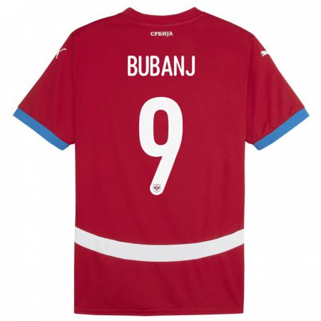 Kandiny Kinderen Servië Mateja Bubanj #9 Rood Thuisshirt Thuistenue 24-26 T-Shirt België