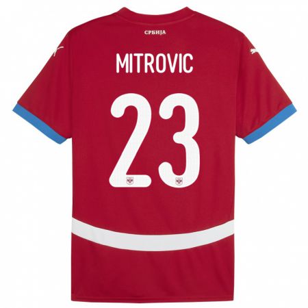 Kandiny Kinderen Servië Vuk Mitrovic #23 Rood Thuisshirt Thuistenue 24-26 T-Shirt België