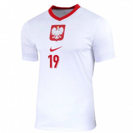 Kandiny Bambino Maglia Polonia Przemyslaw Frankowski #19 Bianco Kit Gara Home 24-26 Maglietta