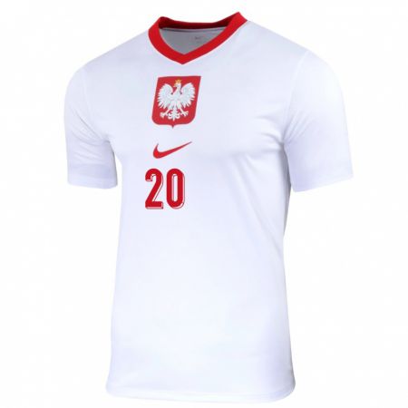 Kandiny Bambino Maglia Polonia Filip Rejczyk #20 Bianco Kit Gara Home 24-26 Maglietta