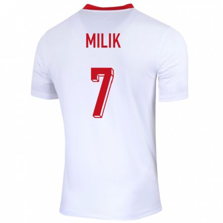 Kandiny Kinderen Polen Arkadiusz Milik #7 Wit Thuisshirt Thuistenue 24-26 T-Shirt België