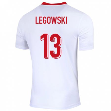 Kandiny Kinderen Polen Mateusz Legowski #13 Wit Thuisshirt Thuistenue 24-26 T-Shirt België