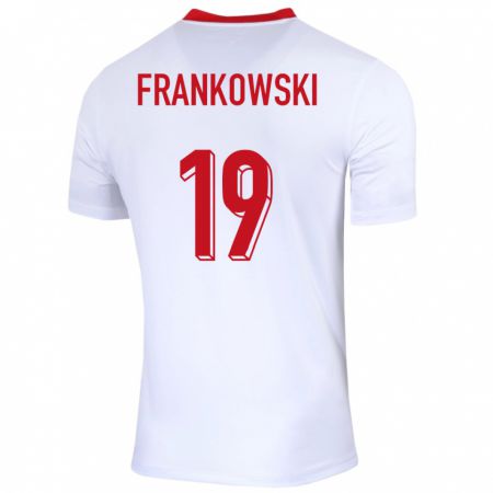 Kandiny Bambino Maglia Polonia Przemyslaw Frankowski #19 Bianco Kit Gara Home 24-26 Maglietta