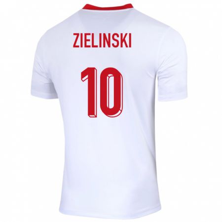 Kandiny Kinderen Polen Piotr Zielinski #10 Wit Thuisshirt Thuistenue 24-26 T-Shirt