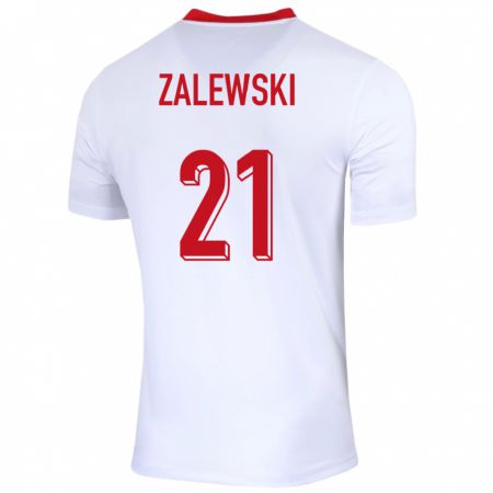 Kandiny Kinderen Polen Nicola Zalewski #21 Wit Thuisshirt Thuistenue 24-26 T-Shirt België