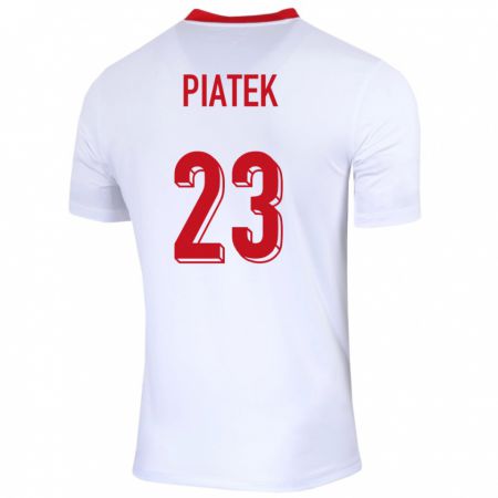 Kandiny Kinderen Polen Krzysztof Piatek #23 Wit Thuisshirt Thuistenue 24-26 T-Shirt