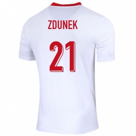 Kandiny Bambino Maglia Polonia Emilia Zdunek #21 Bianco Kit Gara Home 24-26 Maglietta