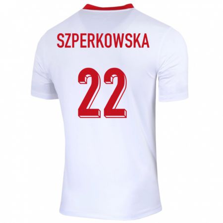 Kandiny Bambino Maglia Polonia Oliwia Szperkowska #22 Bianco Kit Gara Home 24-26 Maglietta