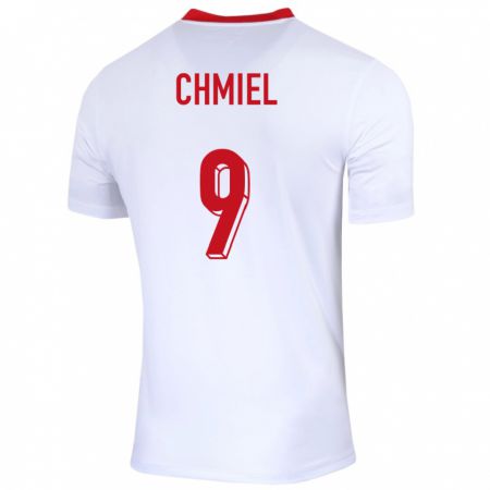 Kandiny Bambino Maglia Polonia George Chmiel #9 Bianco Kit Gara Home 24-26 Maglietta