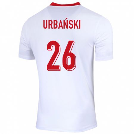 Kandiny Bambino Maglia Polonia Kacper Urbanski #26 Bianco Kit Gara Home 24-26 Maglietta