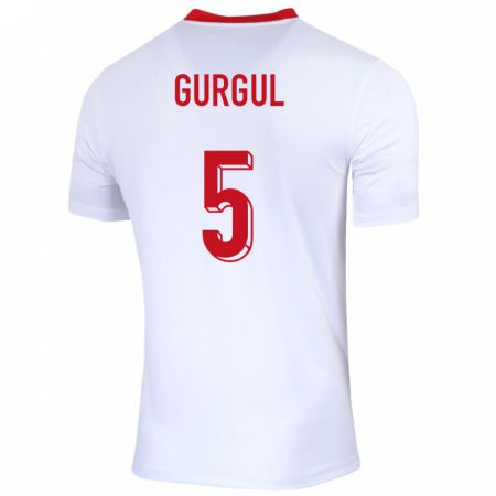 Kandiny Bambino Maglia Polonia Michal Gurgul #5 Bianco Kit Gara Home 24-26 Maglietta