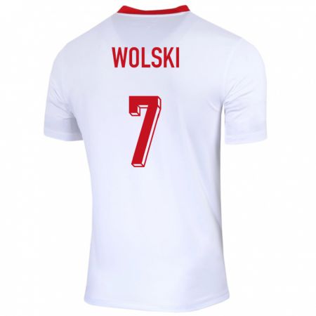 Kandiny Kinderen Polen Filip Wolski #7 Wit Thuisshirt Thuistenue 24-26 T-Shirt België