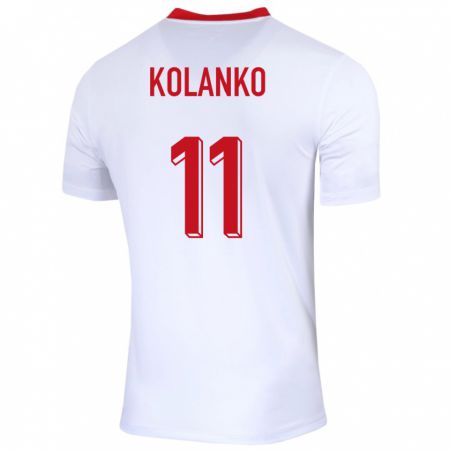 Kandiny Kinderen Polen Krzysztof Kolanko #11 Wit Thuisshirt Thuistenue 24-26 T-Shirt België