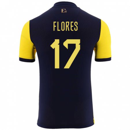 Kandiny Bambino Maglia Ecuador Karen Flores #17 Giallo Kit Gara Home 24-26 Maglietta