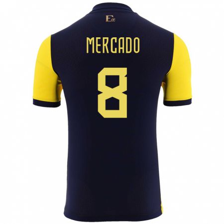 Kandiny Bambino Maglia Ecuador Patrik Mercado #8 Giallo Kit Gara Home 24-26 Maglietta