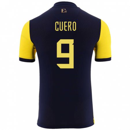 Kandiny Bambino Maglia Ecuador Justin Cuero #9 Giallo Kit Gara Home 24-26 Maglietta