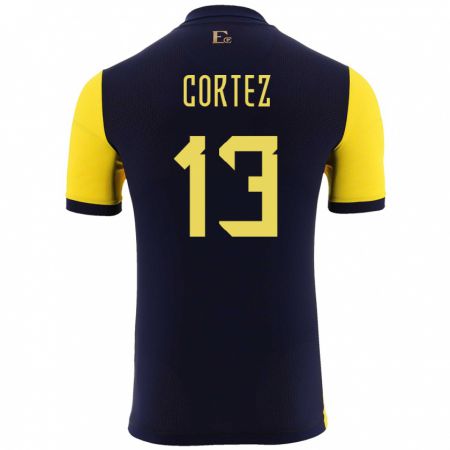 Kandiny Kinderen Ecuador Steven Cortez #13 Geel Thuisshirt Thuistenue 24-26 T-Shirt België