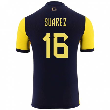 Kandiny Kinderen Ecuador Ariel Suarez #16 Geel Thuisshirt Thuistenue 24-26 T-Shirt België