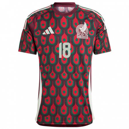 Kandiny Kinder Mexiko Jocelyn Orejel #18 Kastanienbraun Heimtrikot Trikot 24-26 T-Shirt Österreich